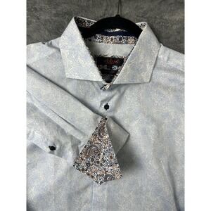 AXXESS Dress Shirt Men's 3XL 54" Long Sleeve Button Down Paisley Pure Cotton New